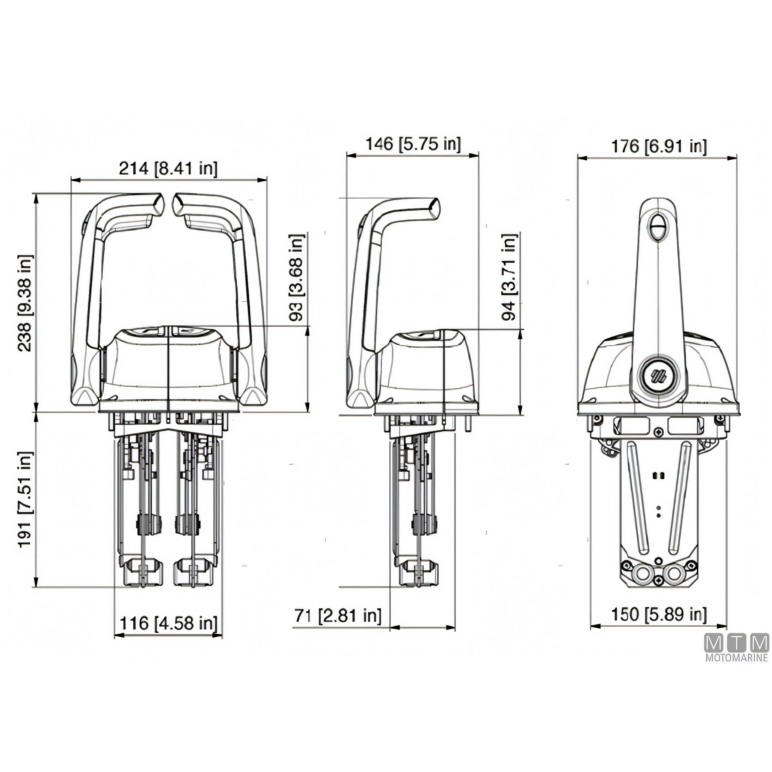 Ultraflex comando top mount monoleva B501 — Con trim