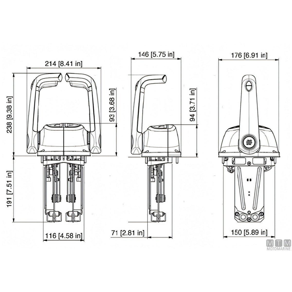 Ultraflex comando top mount monoleva B501 Chrome — Senza Trim