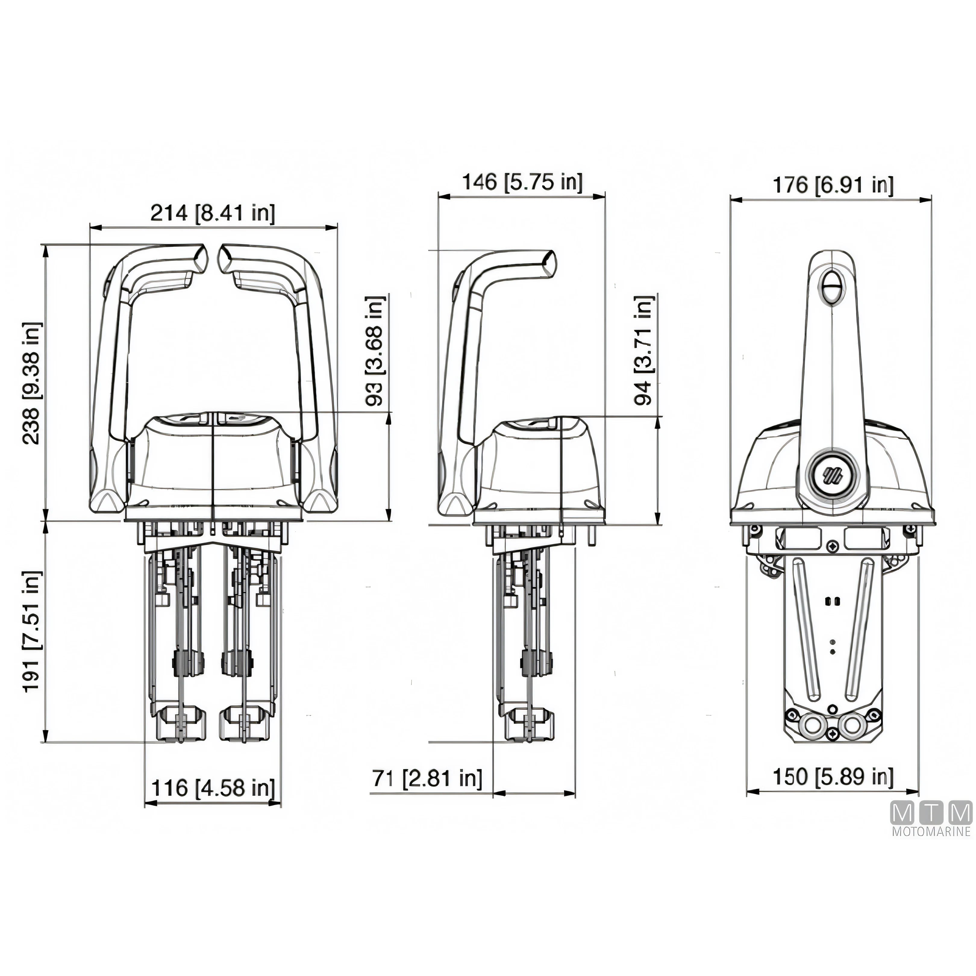 Ultraflex comando top mount monoleva B501 Chrome — Senza Trim