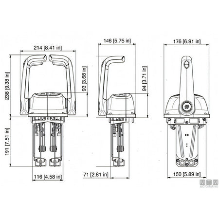 Ultraflex comando top mount bileva B502 plancia — Senza Trim