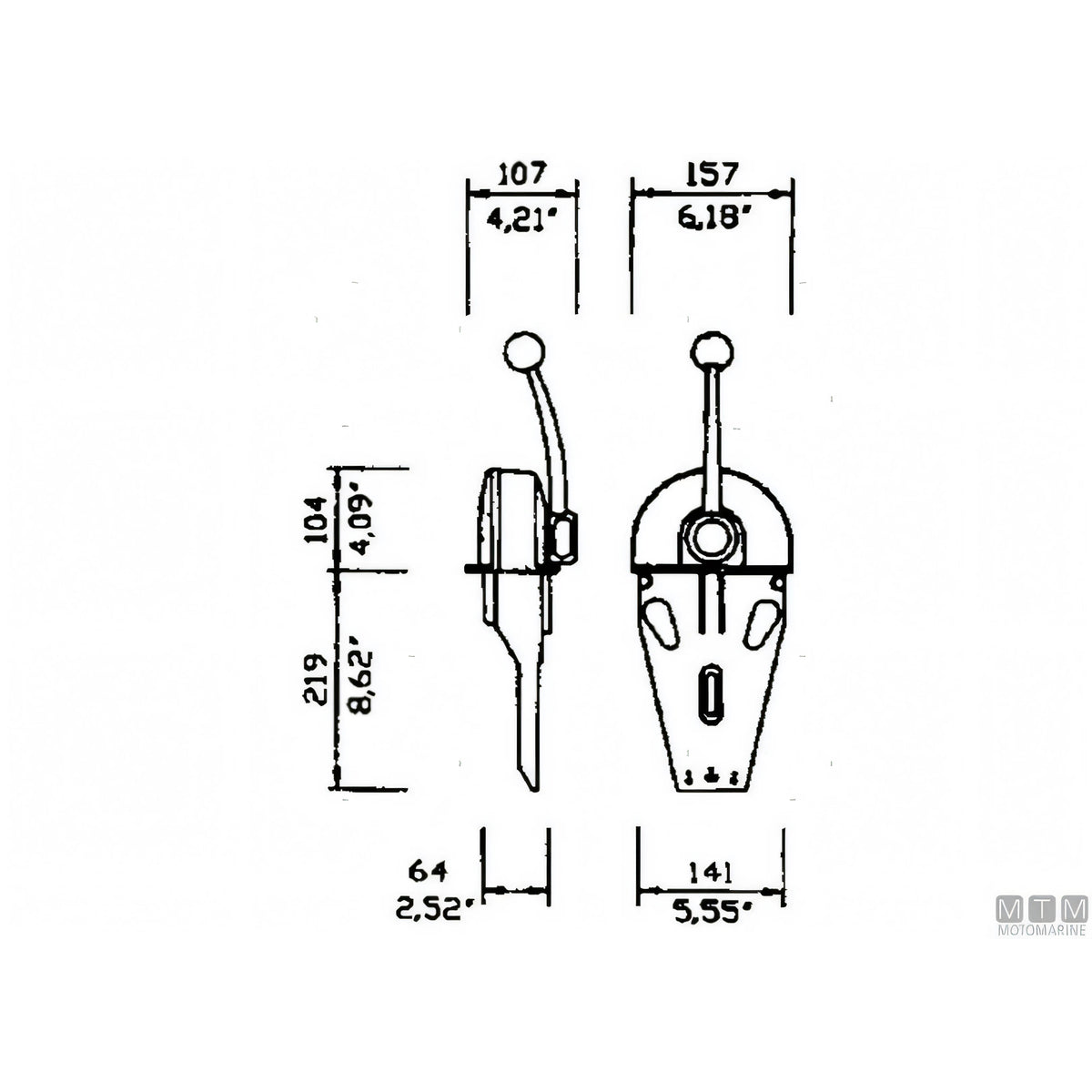 Ultraflex comando motore B104 lega cromata — vista 3