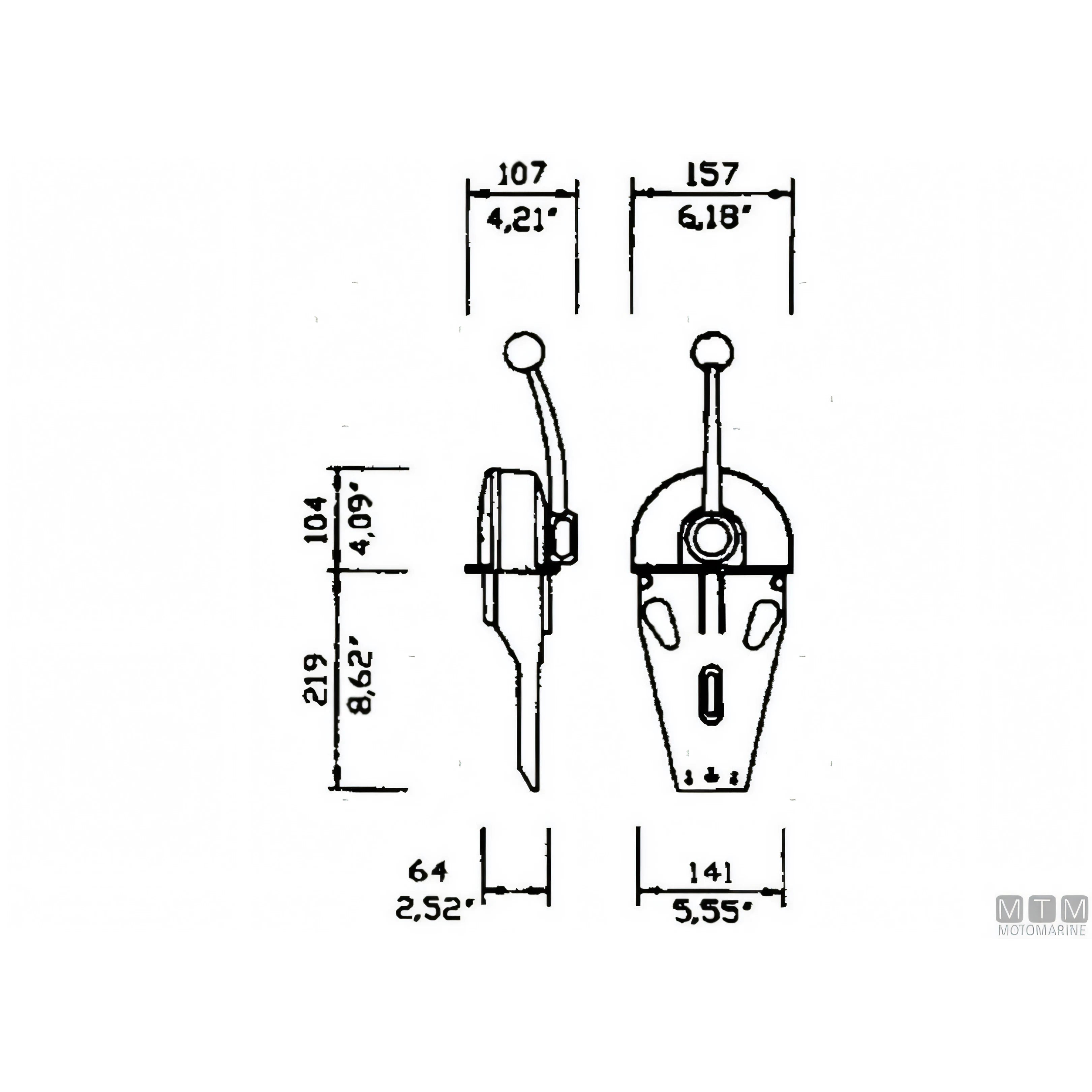 Ultraflex comando motore B104 lega cromata — vista 3