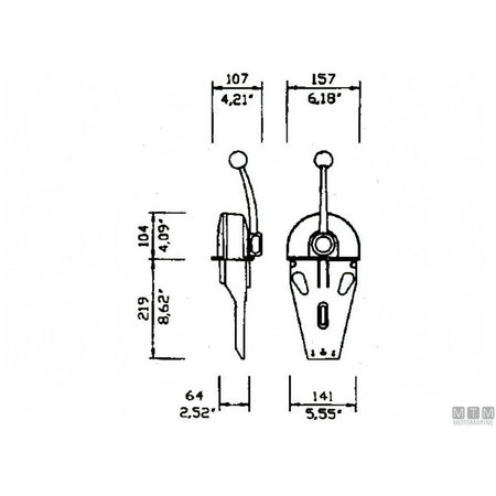 Ultraflex comando motore B104 lega cromata — vista 3