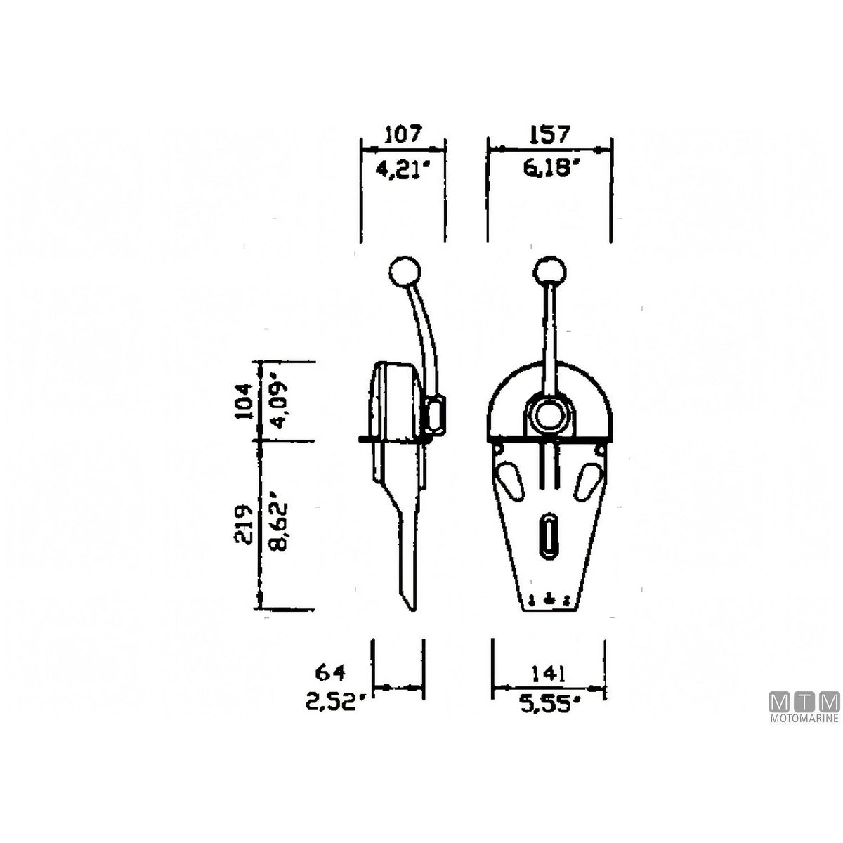 Ultraflex comando motore B104 lega cromata — Comando bileva B104