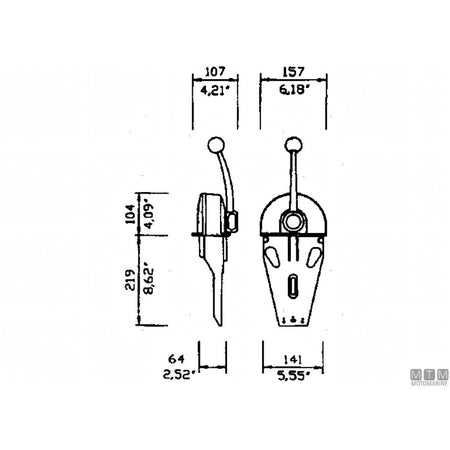 Ultraflex comando motore B104 lega cromata — Comando bileva B104