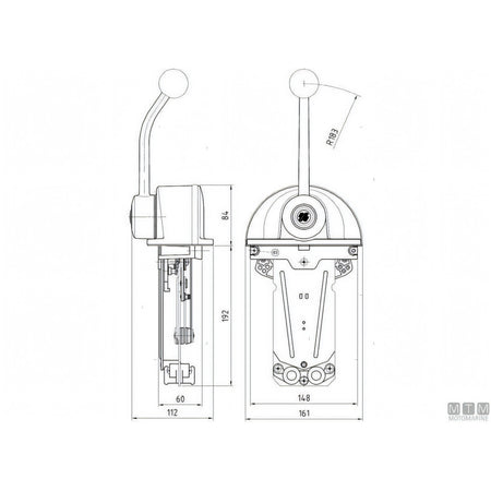 Ultraflex comando motore B301CR B302CR lega inox cromata — B301CR Leva Singola
