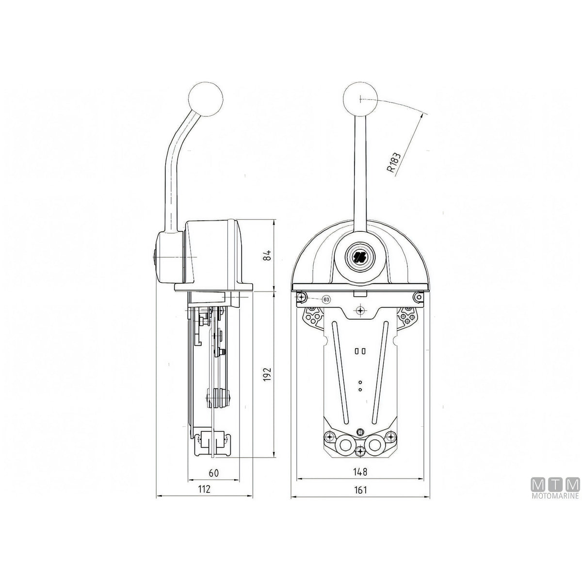 Ultraflex comando Top Mount B301B B302B lega inox leva cromata — B301B Leva Singola