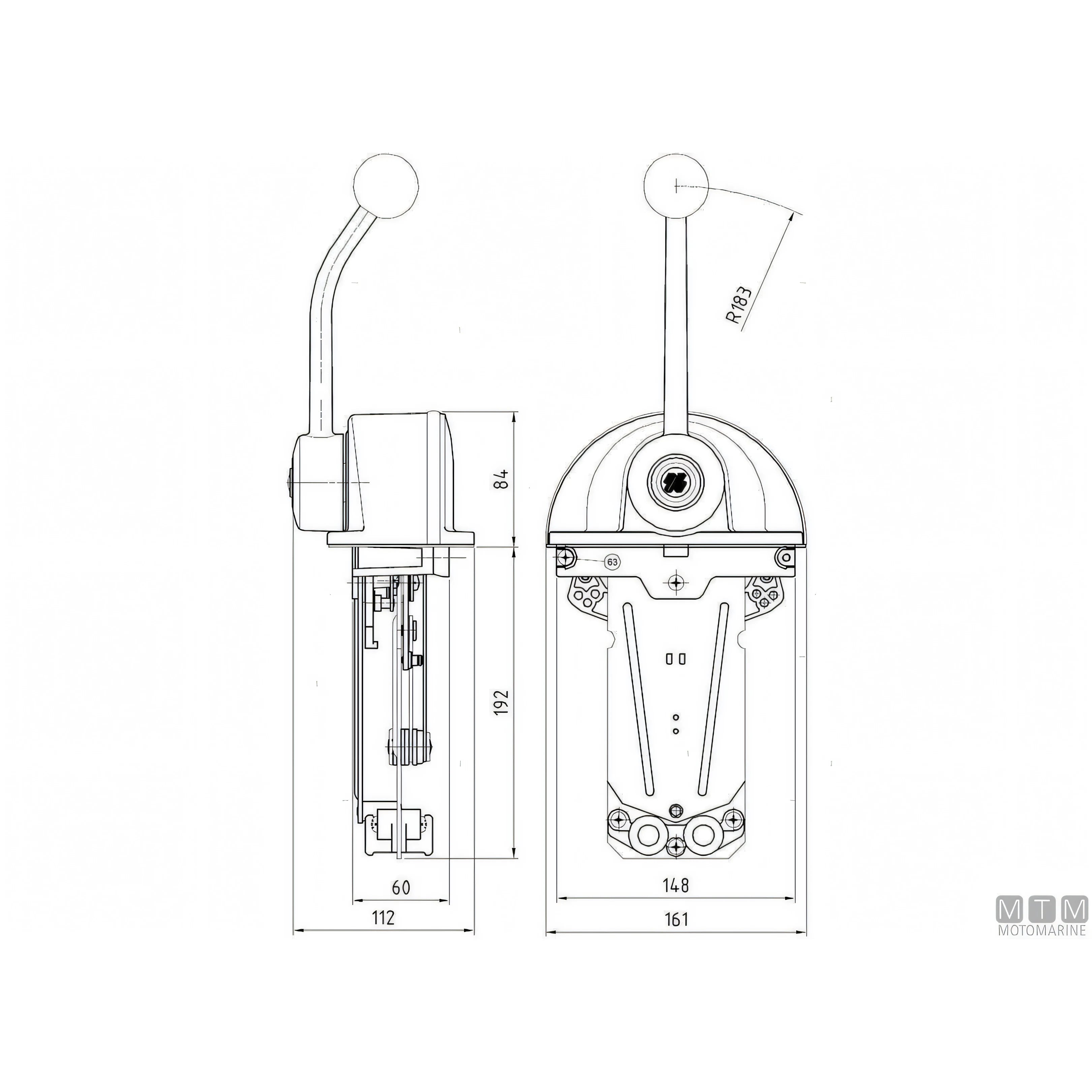 Ultraflex comando Top Mount B301B B302B lega inox leva cromata — B301B Leva Singola