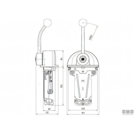Ultraflex comando Top Mount B301B B302B lega inox leva cromata — B301B Leva Singola