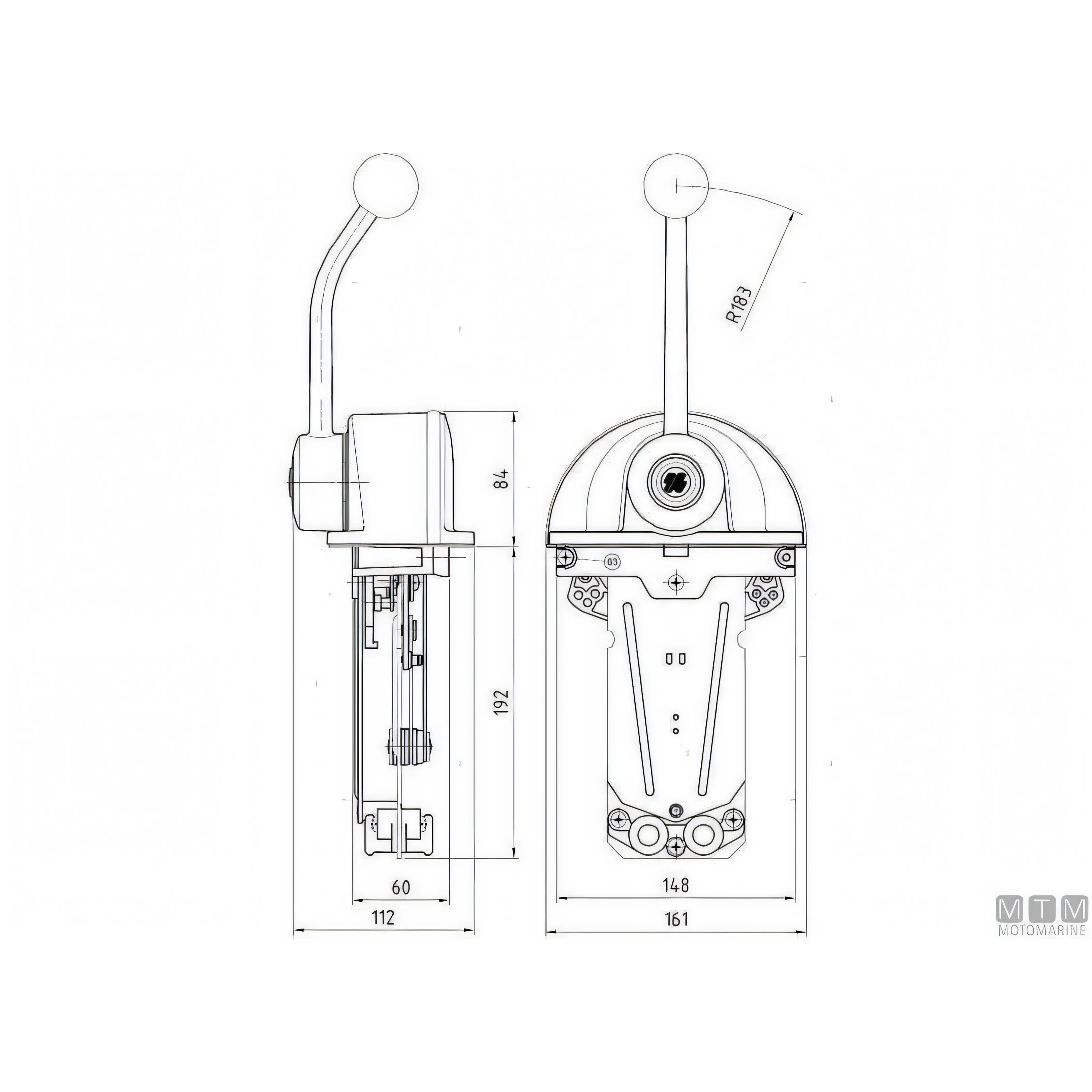 Ultraflex comando Top Mount B301B B302B lega inox leva cromata — B301B Leva Singola