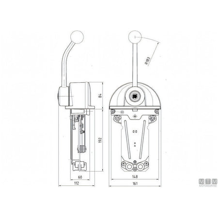 Ultraflex comando Top Mount B301B B302B lega inox leva cromata — B301B Leva Singola