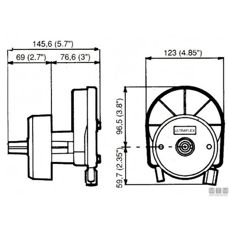 Ultraflex timoneria rotativa T67 acciaio inox — Nero