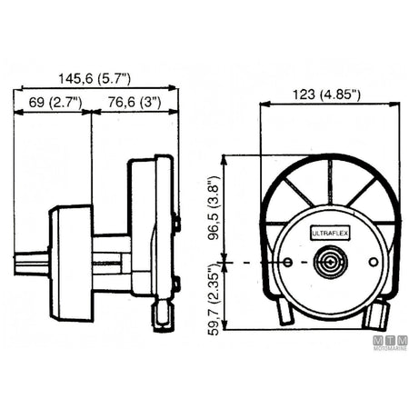 Ultraflex timoneria rotativa T67 acciaio inox — Nero