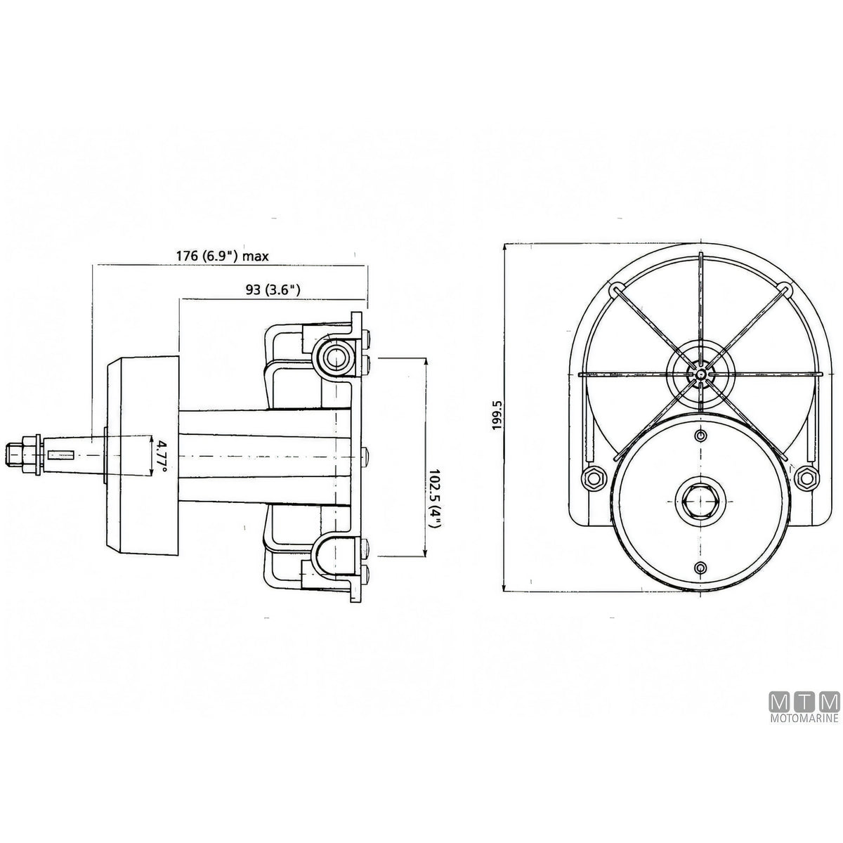 Ultraflex timoneria rotativa T85 acciaio inox — Bianco