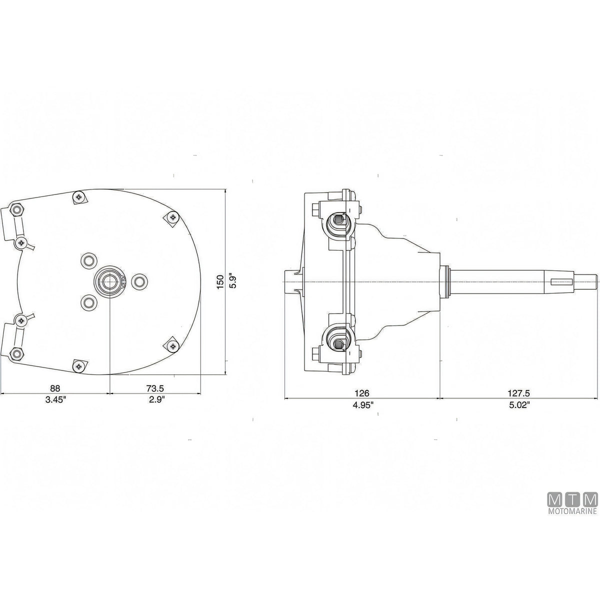 Ultraflex timoneria rotativa monocavo acciaio inox — Timoneria T93ZT