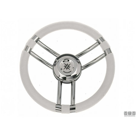 Savoretti Armando volante Ray acciaio inox — Poliuretano Bianco
