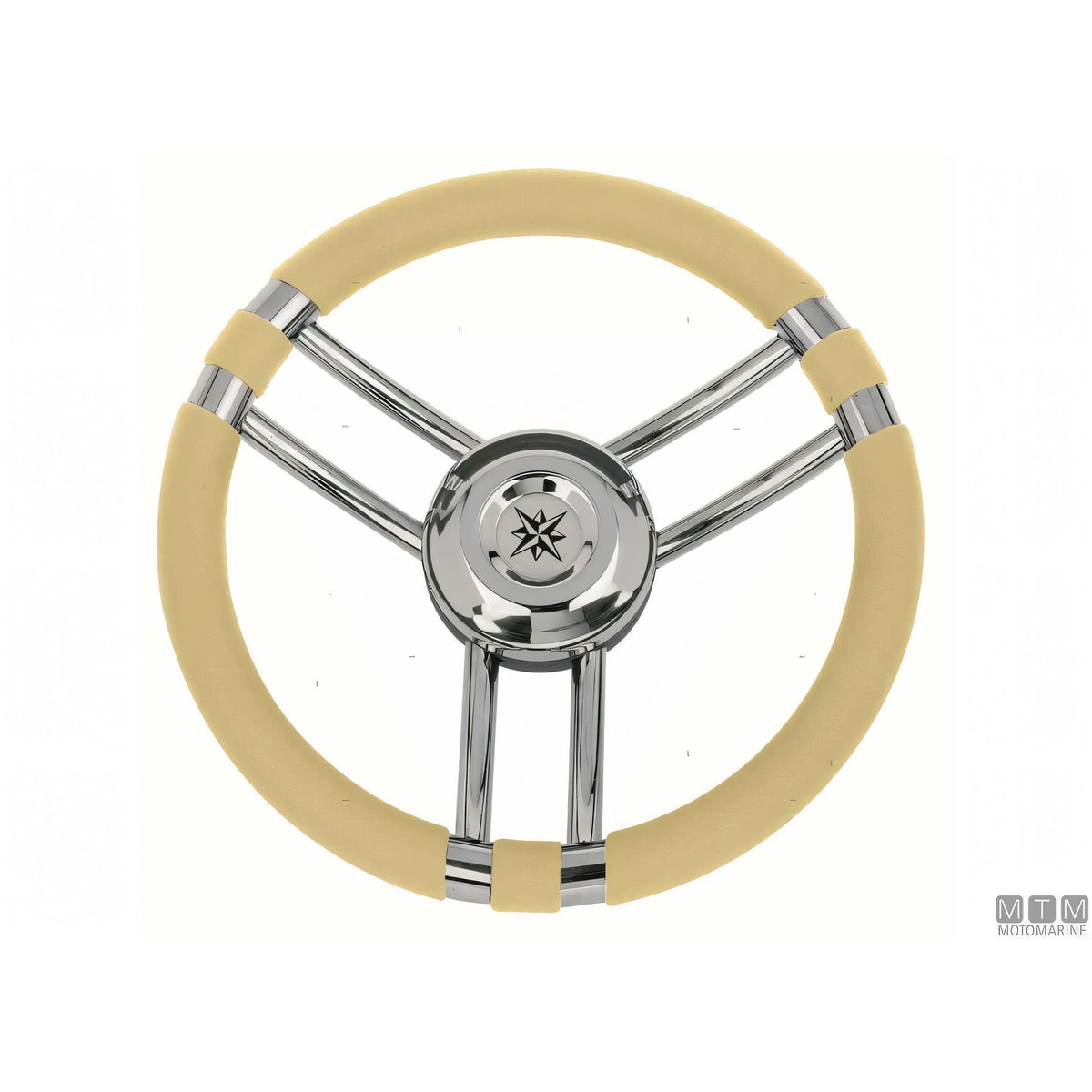Savoretti Armando volante Ray acciaio inox — Poliuretano Avorio