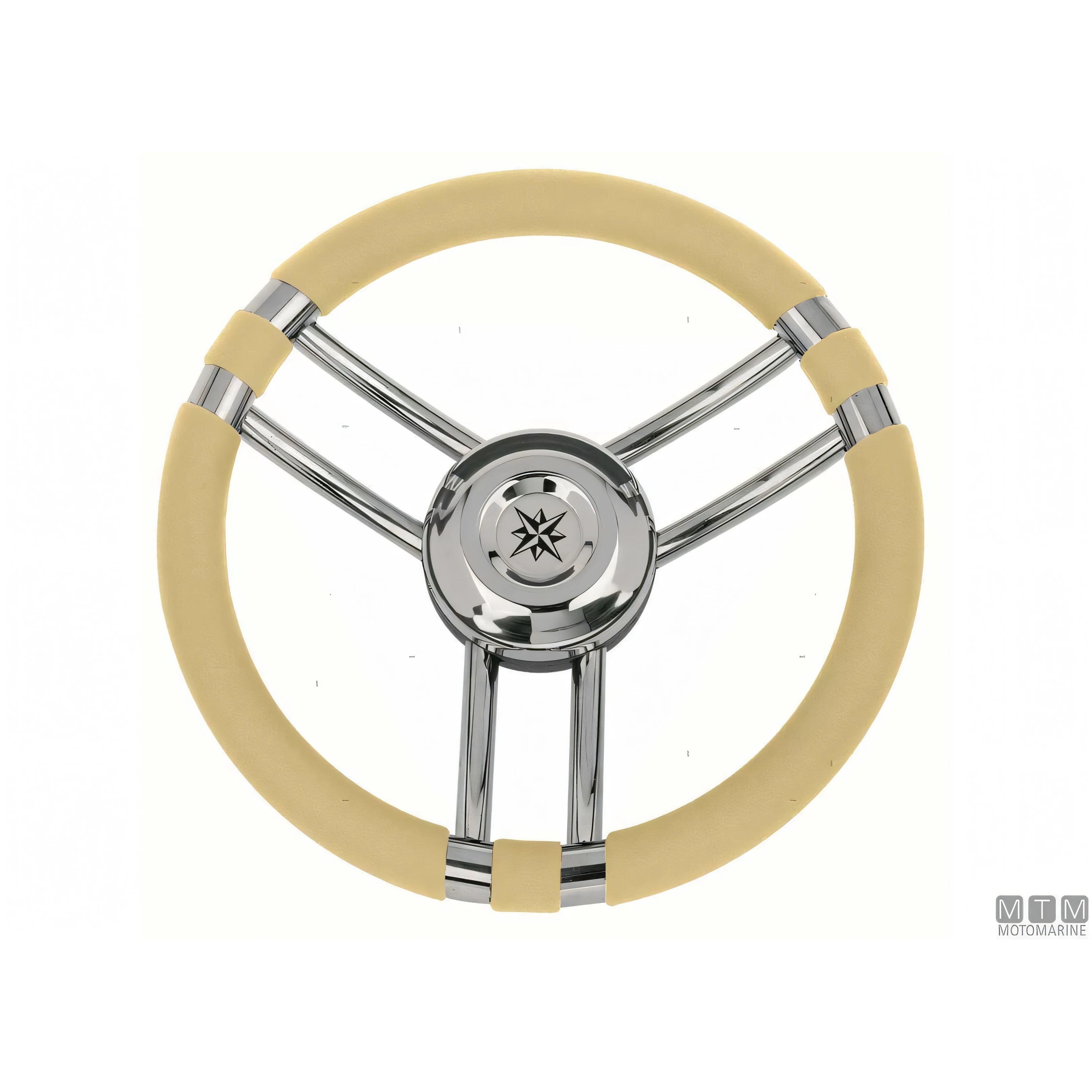 Savoretti Armando volante Ray acciaio inox — Poliuretano Avorio