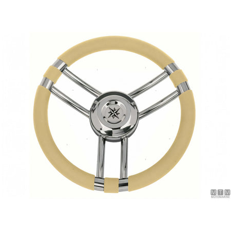 Savoretti Armando volante Ray acciaio inox — Poliuretano Avorio