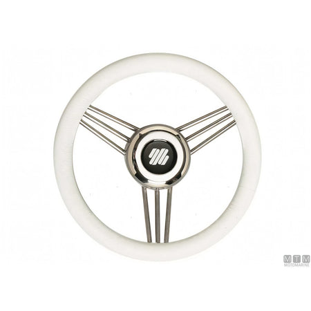 Ultraflex Volante V25 Steel acciaio inox impugnatura poliuretano — Bianco