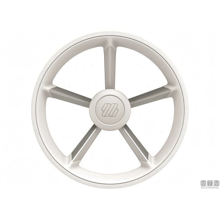 Volante Ultraflex V75 D350 razze alluminio impugnatura poliuretano — Bianco