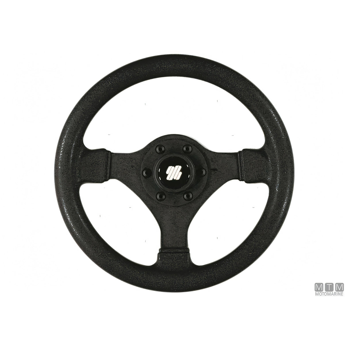 Volante nautico Ultraflex V45 Compact nero Ø 280 mm in materiale termoplastico composito antiurto, a tre razze con mozzo centrale