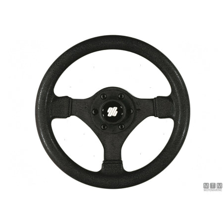 Volante nautico Ultraflex V45 Compact nero Ø 280 mm in materiale termoplastico composito antiurto, a tre razze con mozzo centrale