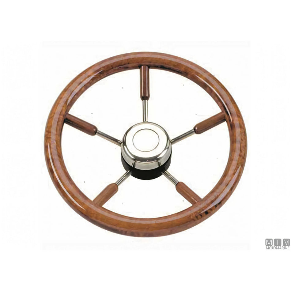 Savoretti Armando volante Classic P Steel acciaio inox e mogano — Ø 350 mm