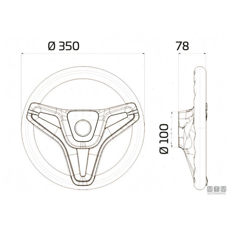 Ultraflex volante V99 D350mm materiale termoplastico composito — Ø 350 mm
