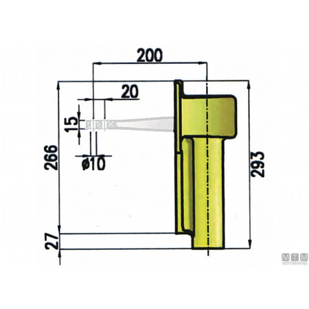 Tor Marine testa timone piastra castello in bronzo — Piastra piana 0°