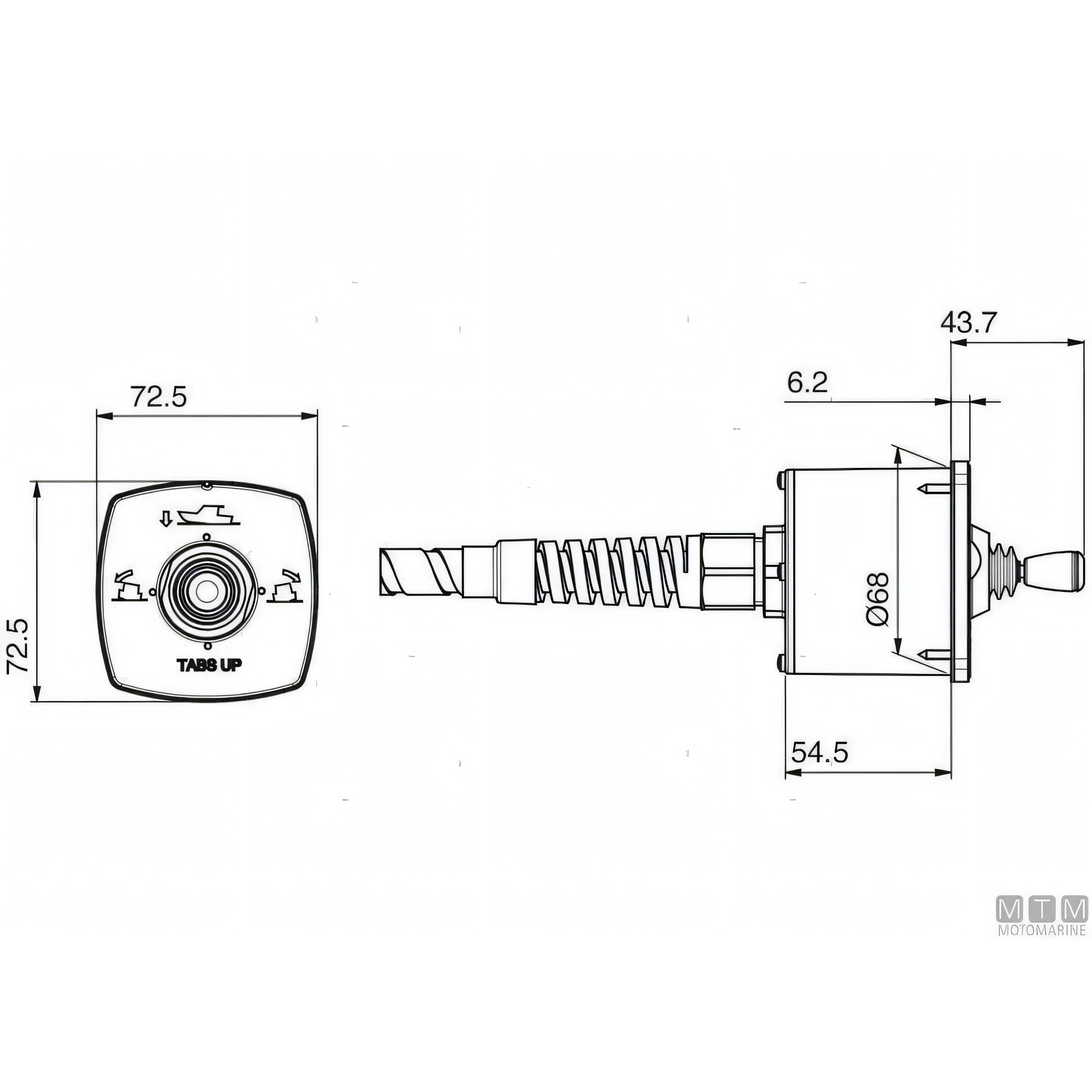 Uflex Kit Trim Elettromeccanico Acciaio Inox — Kit completo (attuatori + comando)