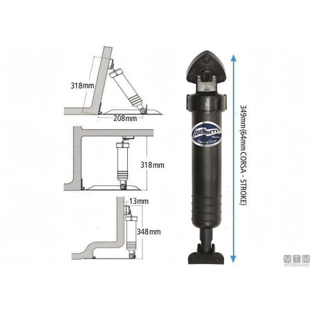 Bennett kit trim elettroidraulico e pala flap in acciaio inox — Kit 12V