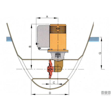 Vetus elica di prua Bow Thruster in plastica anticorrosione — 60 Kgf - 12V