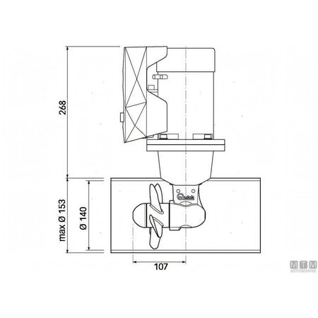 Quick Elica di Prua BTQ140 in materiale composito — 30 Kgf