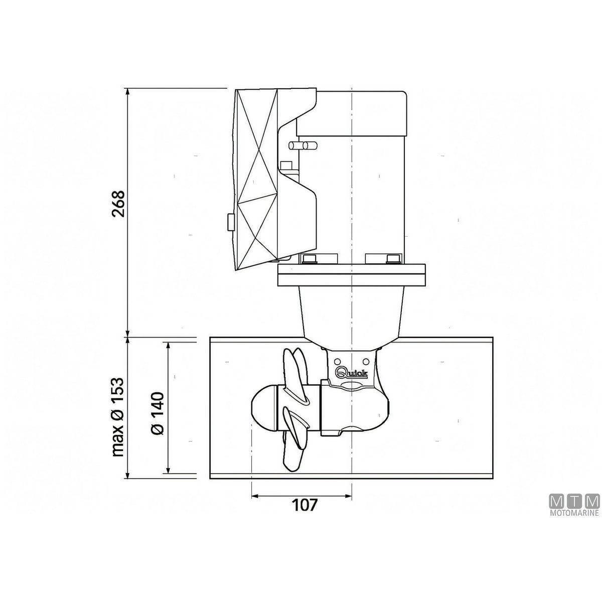 Quick Elica di Prua BTQ140 in materiale composito — 40 Kgf