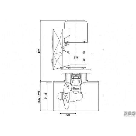 Quick Elica di Prua BTQ185 in materiale composito — 55 Kgf - 12V