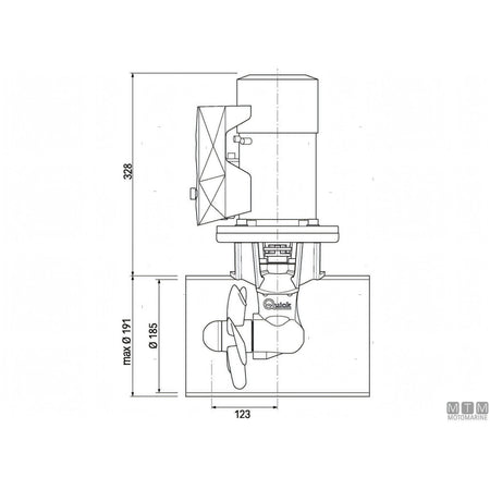 Quick Elica di Prua BTQ185 in materiale composito — 75 Kgf - 24V