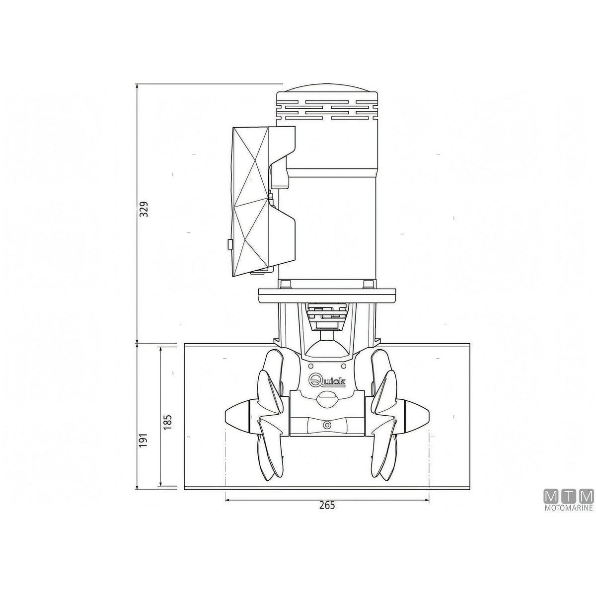 Quick Elica di Prua BTQ185 materiale composito — 85 Kgf - 24V