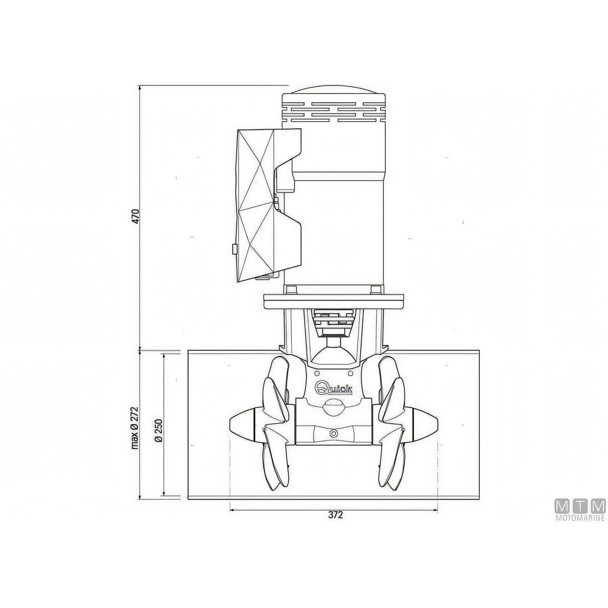 Quick elica di prua BTQ250 materiale composito — 140 Kgf
