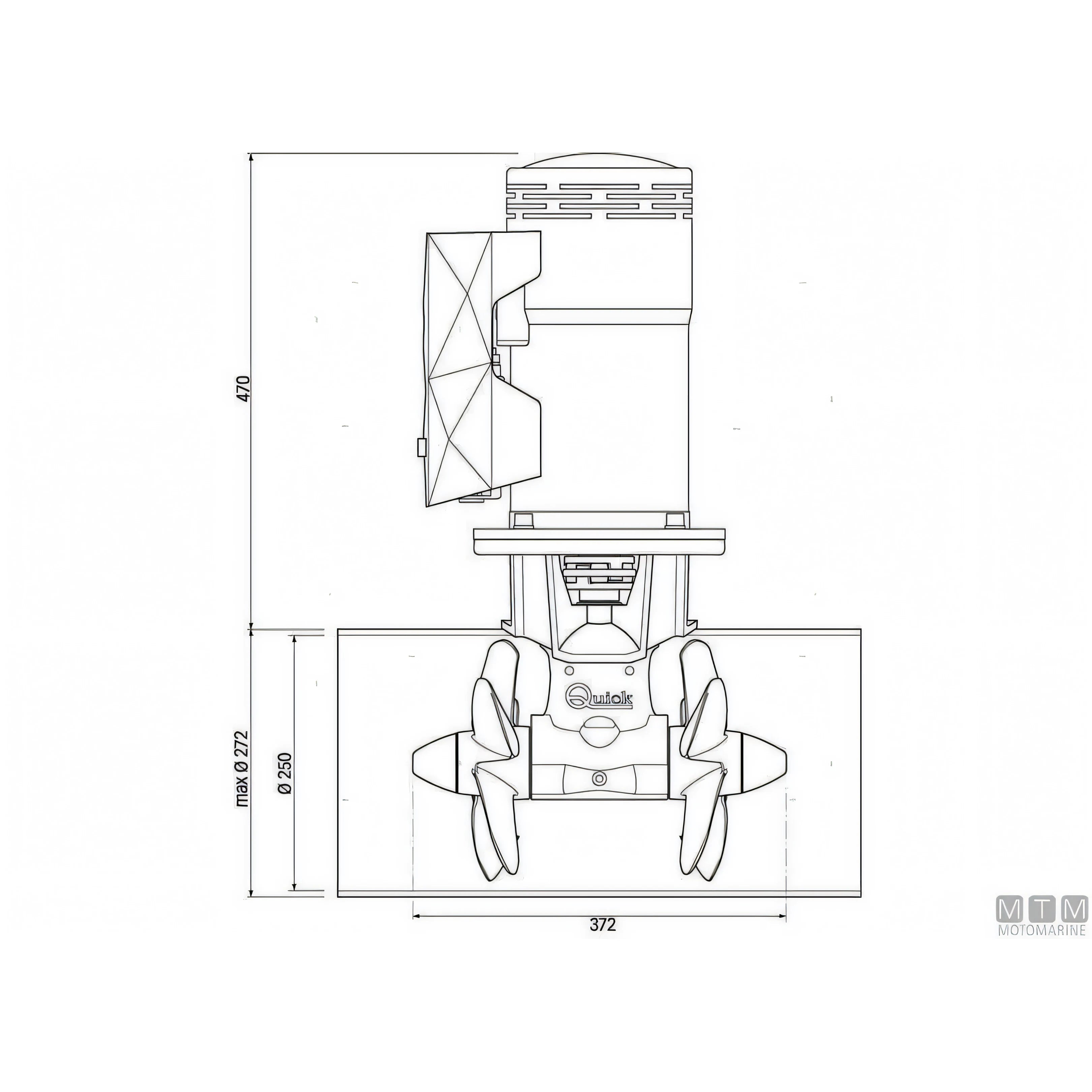 Quick elica di prua BTQ250 materiale composito — 140 Kgf