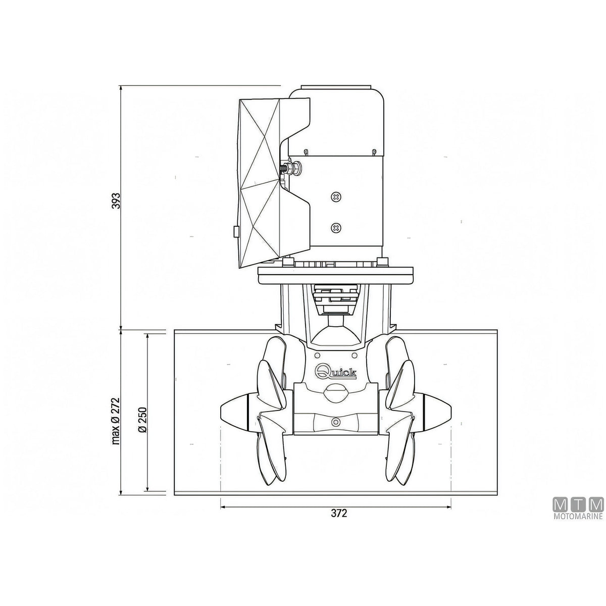 Quick elica di prua BTQ250 materiale composito — 140 Kgf