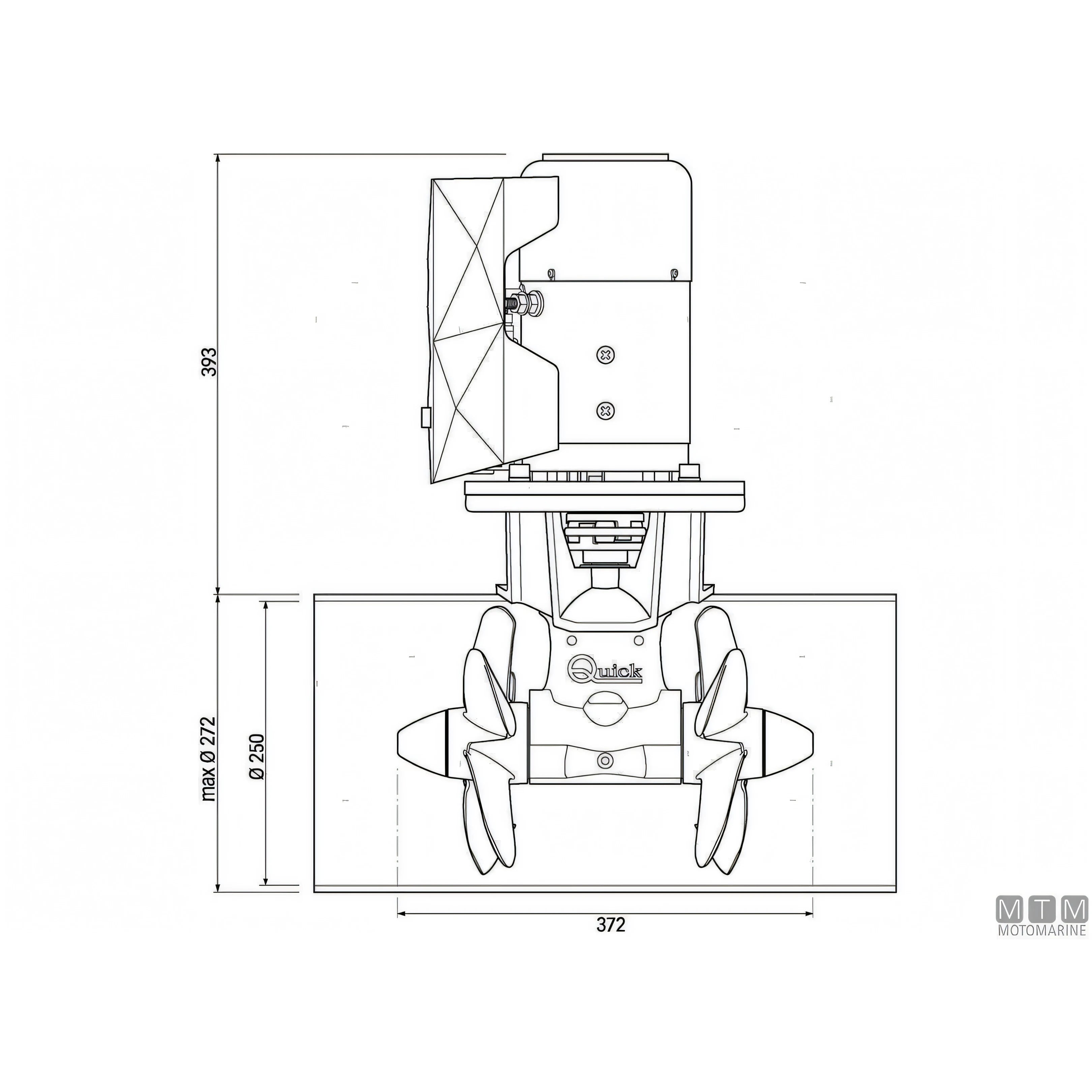 Quick elica di prua BTQ250 materiale composito — 140 Kgf