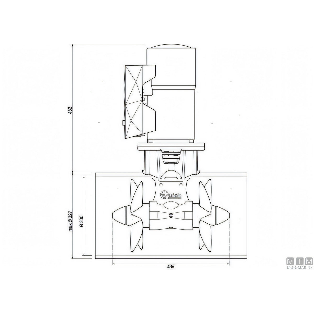 Elica di prua Quick BTQ300 in materiale composito — 250 Kgf