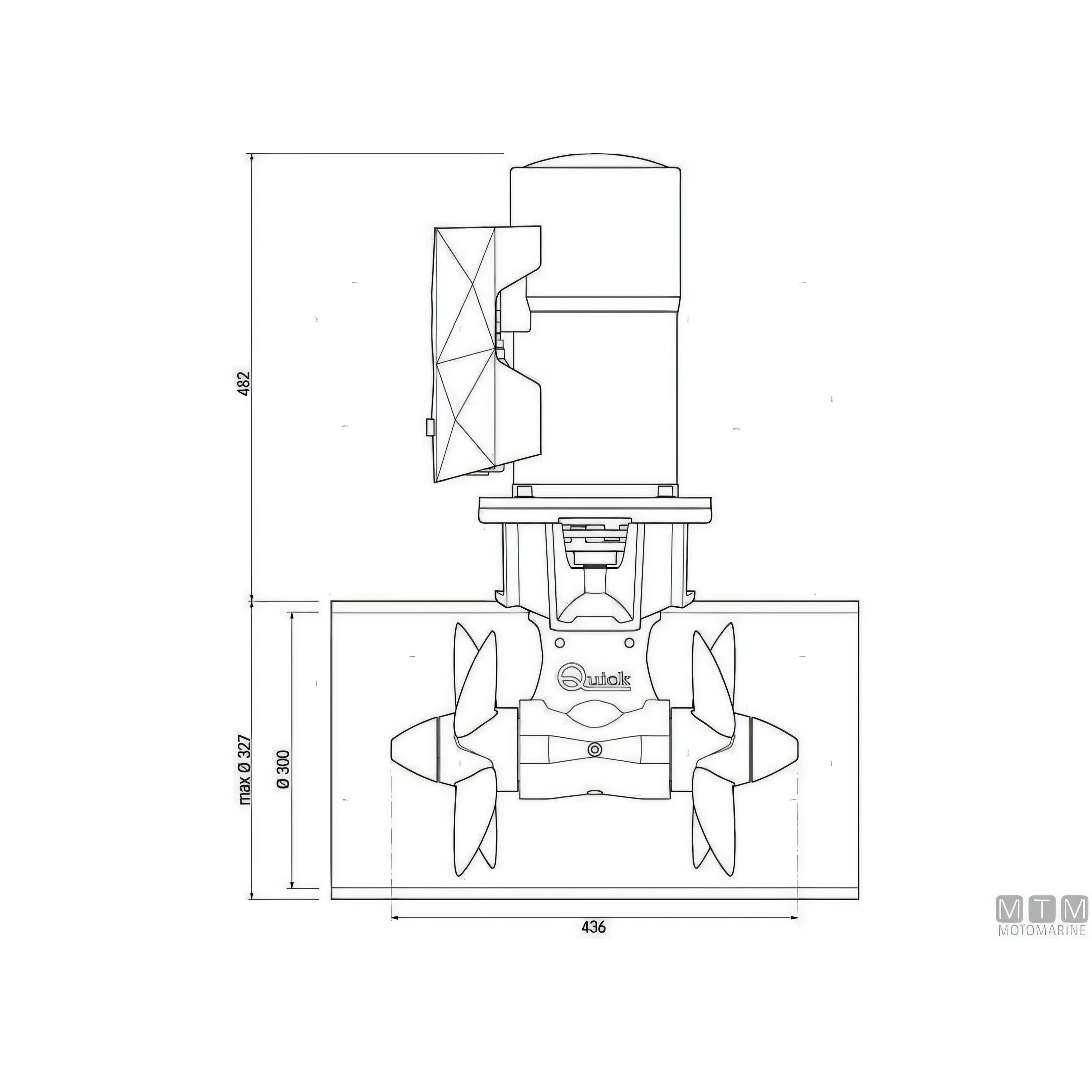 Elica di prua Quick BTQ300 in materiale composito — 250 Kgf