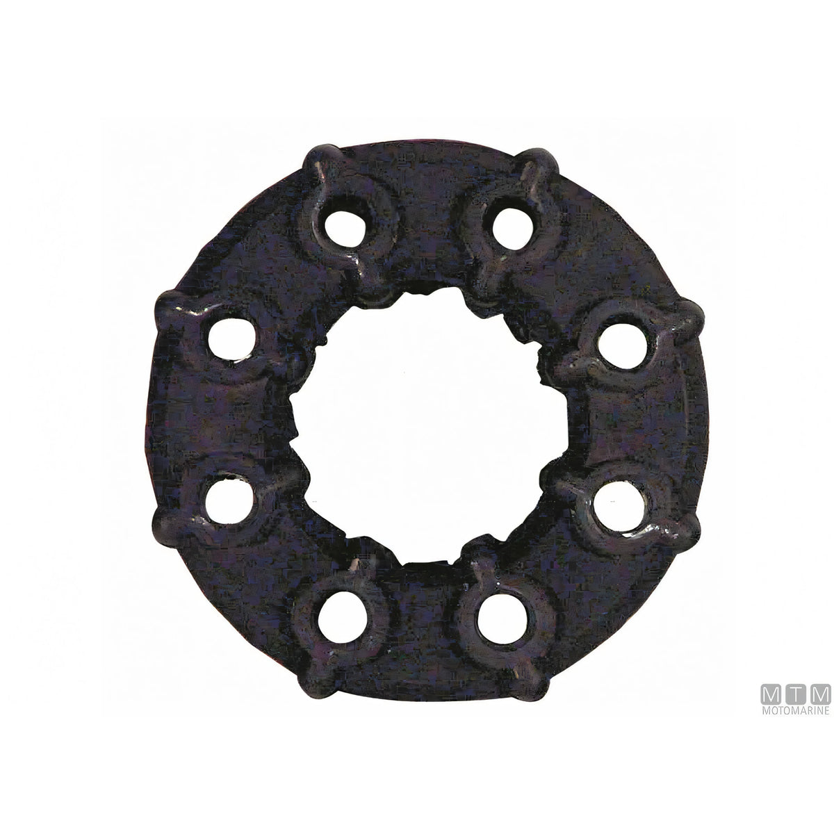 Giunto elastico Motomarine 1400 Ø 115 mm in gomma nera a otto fori — vista frontale