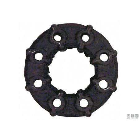 Giunto elastico Motomarine 1400 Ø 115 mm in gomma nera a otto fori — vista frontale
