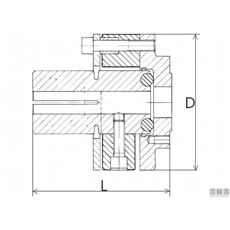 Giunto elastico Vetus Bullflex per asse portaelica — ø 25 mm