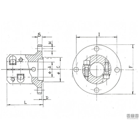 Motomarine flangia di accoppiamento in acciaio C45 — TMC Ø25 mm