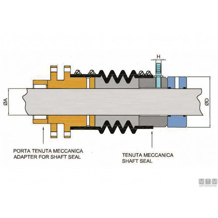 Tor Marine testa porta tenuta meccanica in bronzo — vista 3