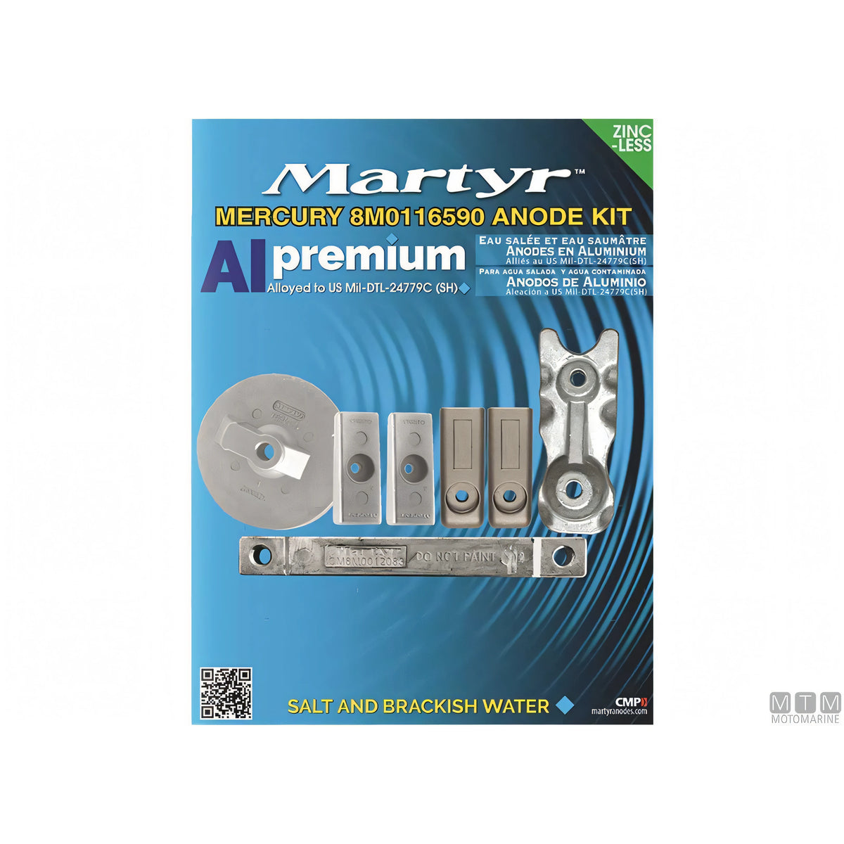 Martyr kit anodi Mercury Verado in alluminio — 8M0116590